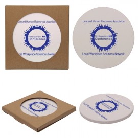 Round Absorbent Stone Coaster with Logo