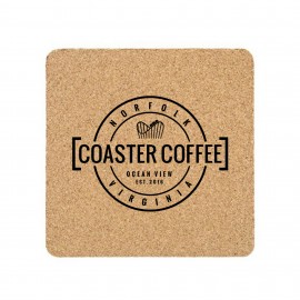 4" Square Cork Coaster with Logo
