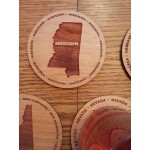 3.5" - Mississippi Hardwood Coasters with Logo
