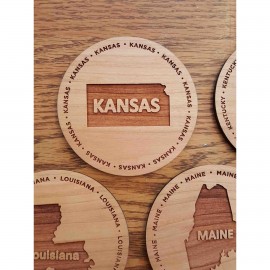 Hardwood State Coasters with Logo