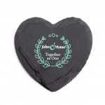 Custom Heart Shaped Slate Coasters (2 Color) Custom Imprinted