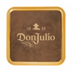 Leatherette Square Coasters with Metallic Edge (3-5/8") Custom Printed