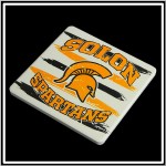 Square Absorbent Stone Coaster with Custom Print - Basic Print with Logo