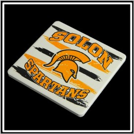 Square Absorbent Stone Coaster with Custom Print - Basic Print with Logo  Square Absorbent Stone Coaster with Custom Print - Basic Print with Logo