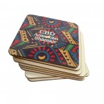 Wooden  Full Color Square Wood Coaster with Logo