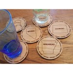 Promotional Hardwood State Coasters