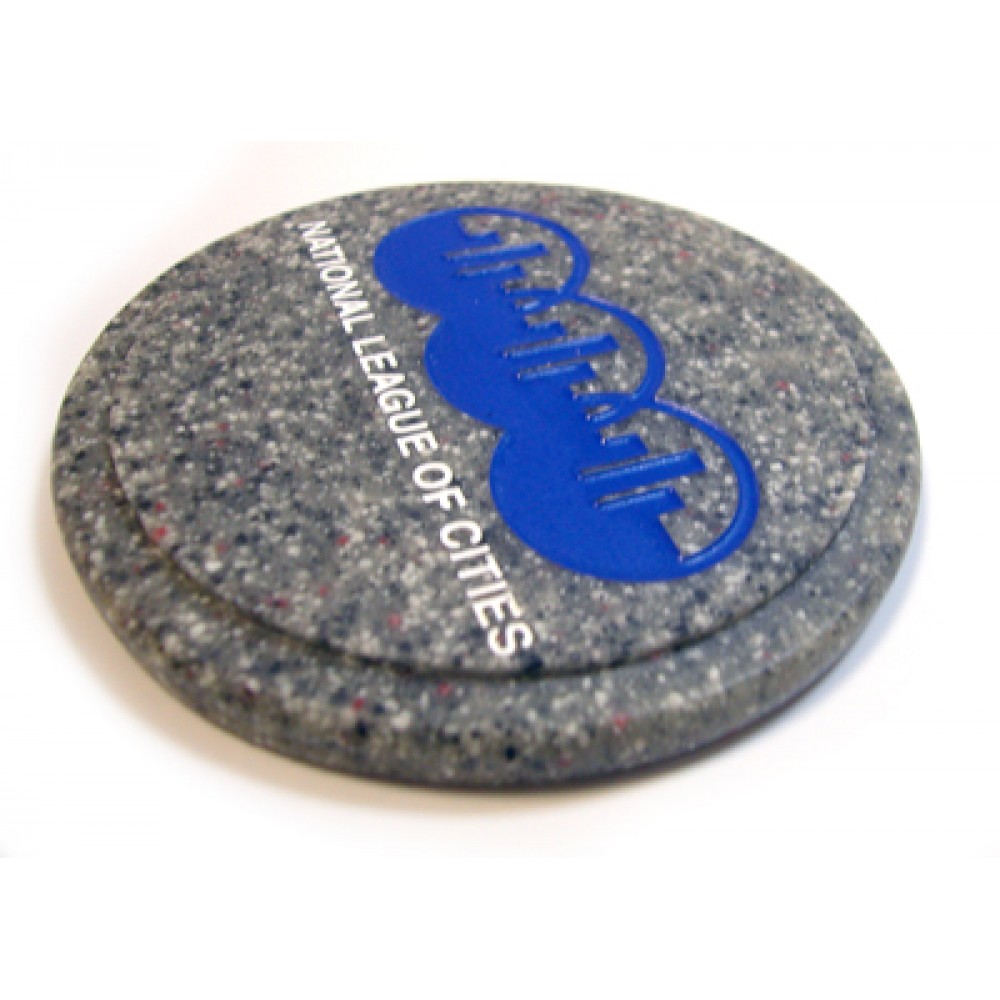 Stonecast Two Level Coaster Custom Imprinted Stonecast Two Level Coaster Custom Imprinted