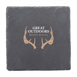 2 Color Custom Square Slate Coasters with Logo  2 Color Custom Square Slate Coasters with Logo