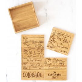 Logo Branded Colorado Puzzle Coaster Set