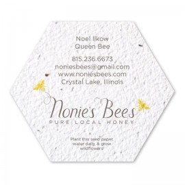 Seed Paper Coaster 3.35x3.9" hexagon with Logo