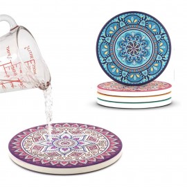 Logo Branded Water absorbent Ceramic Cup Coaster Full Color  Logo Branded Water absorbent Ceramic Cup Coaster Full Color
