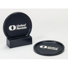 Promotional 2-Pc Round Rim Coaster Set w/Base