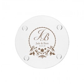 Custom 4" Round Glass Clear Coaster w/Custom Imprint