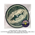 1-Sided Record Label Coasters - Set of 1 - Custom Cello Pouch (Label on Front) with Logo