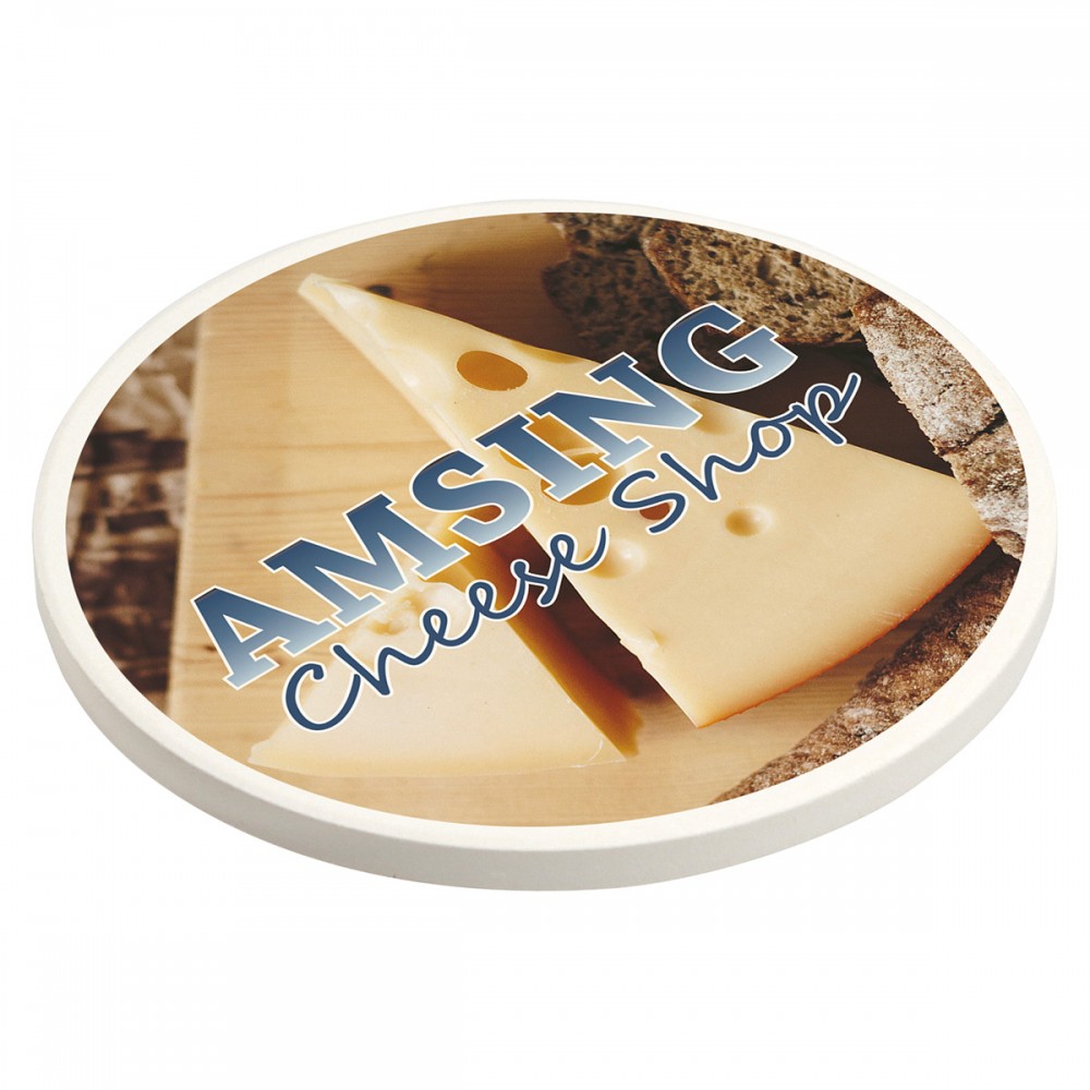 Cobblestone Absorbent Coaster with Cork Base with Logo