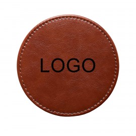 Round Leather Coasters with Logo