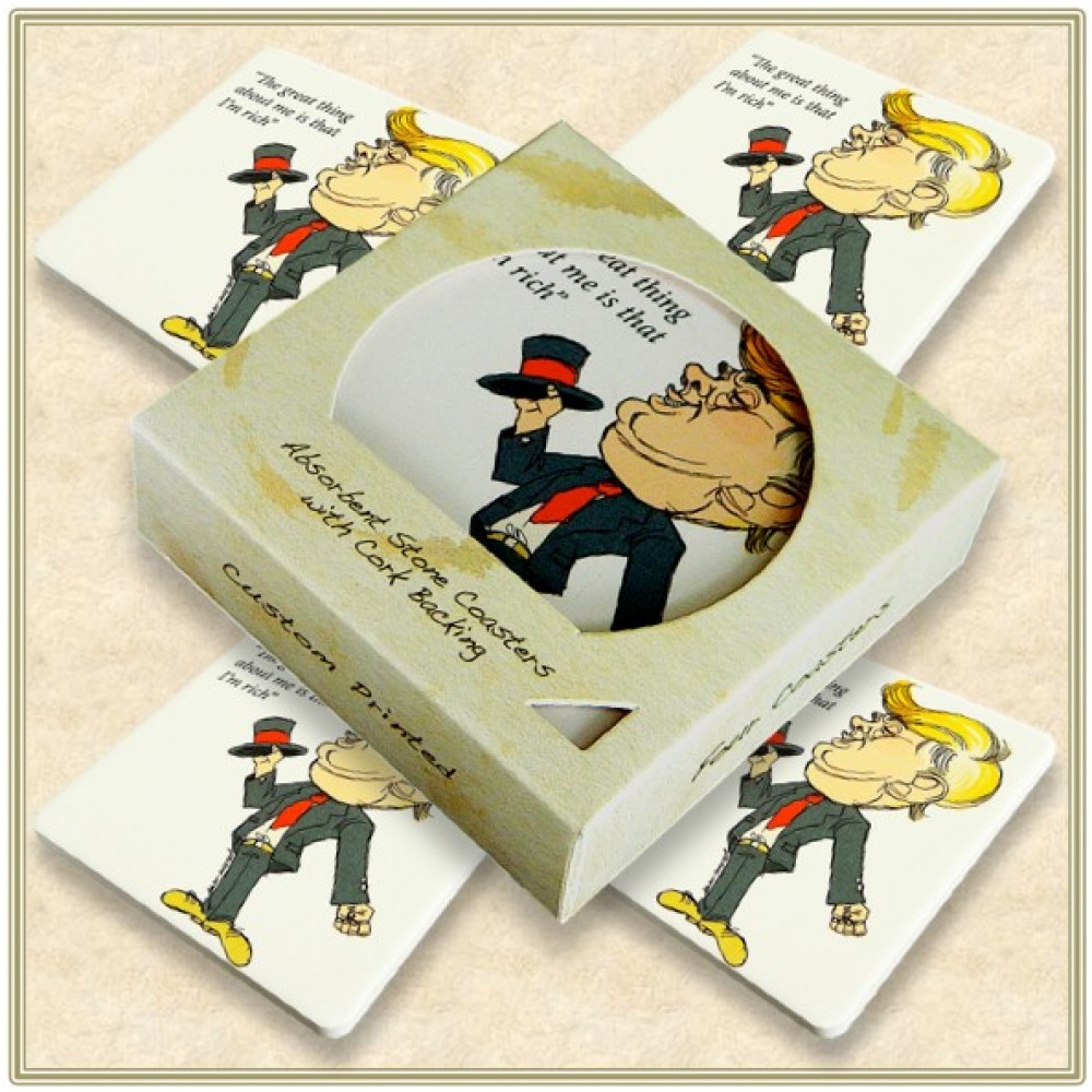 Custom Imprinted 4 Square Coaster Box Set - Basic Print Custom Imprinted 4 Square Coaster Box Set - Basic Print