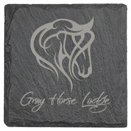 Customized Square Slate Coaster 4" X 4"  Customized Square Slate Coaster 4" X 4"