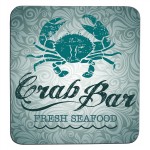 3.75" Square Rubber Coaster with Logo