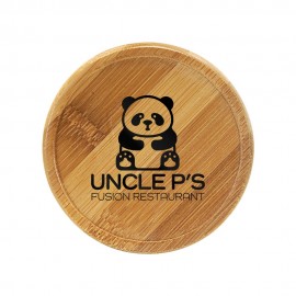 Round Bamboo Coaster with Logo  Round Bamboo Coaster with Logo