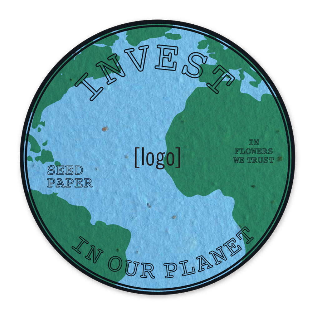 Custom Earth Day Seed Paper Circle, 3.875 Custom Earth Day Seed Paper Circle, 3.875