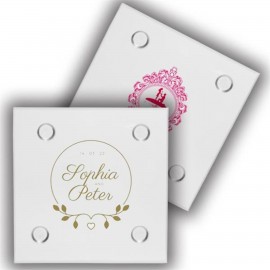 Personalized 4" Square Glass Coaster w/Custom Imprint  Personalized 4" Square Glass Coaster w/Custom Imprint