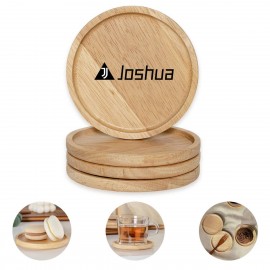 Logo Branded Round Black Walnut Wooden Cup Coaster