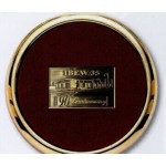 Leather Coaster w/Rectangular Coin Custom Printed