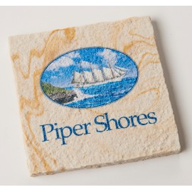 Personalized Square Limestone-Texture Coaster (UV Print)  Personalized Square Limestone-Texture Coaster (UV Print)
