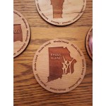 3.5" - Rhode Island Hardwood Coasters with Logo