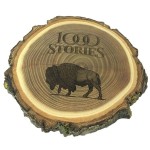 Natural Wood Log Coaster - Set Of 4 with Logo