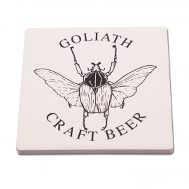 Custom Square Ceramic Coasters w/ 1 Color Imprint with Logo