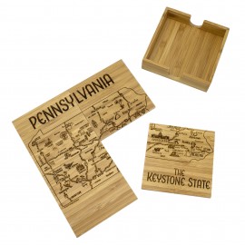Pennsylvania Puzzle Coaster Set with Logo