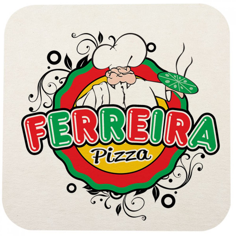 Full Color Process 16 Point Square Coated Stock Coaster Logo Branded Full Color Process 16 Point Square Coated Stock Coaster Logo Branded