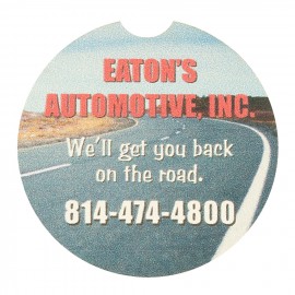 Logo Branded Full Color Process 40 Point Car Pulp Board Coaster