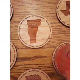 Hardwood State Coasters with Logo
