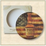 Round Absorbent Stone Coaster - Custom Printed - Packaged in Single Window Box - Full Bleed Print with Logo