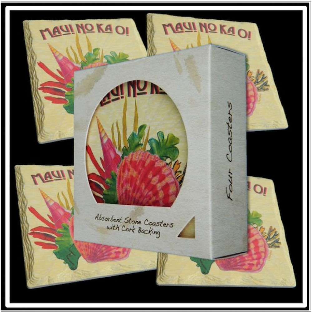 Custom Printed 4 Square Layered Edge Coaster Box Set Custom Printed 4 Square Layered Edge Coaster Box Set