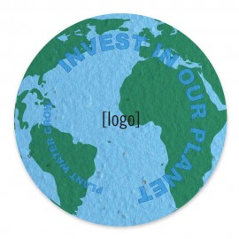 Earth Day Seed Paper Circle, 3.875 with Logo