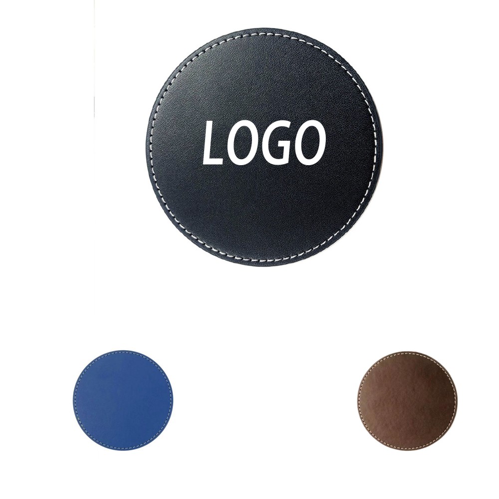 Logo Branded Leather Coaster Logo Branded Leather Coaster