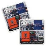Logo Branded 40 Point 4"Pulp Board Coasters, DIGITAL PRINT - Square