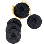 Custom Wellington Felt Coaster : 10 Pc. Set In Wooden Stand