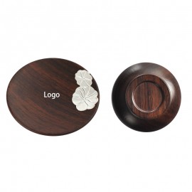 Promotional Round Ebony Cup Coaster  Promotional Round Ebony Cup Coaster