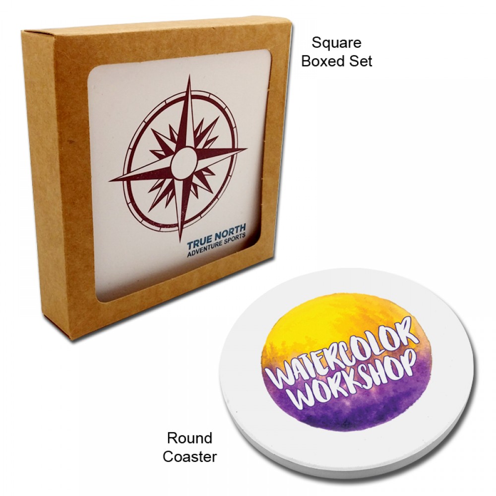 Promotional Sandstone Set of 2 UV Coasters