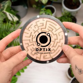 Labyrinth Layered Wood Coaster with Logo