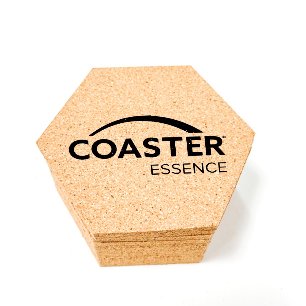 EcoHex Cork Coaster Screen Printed with Logo EcoHex Cork Coaster Screen Printed with Logo