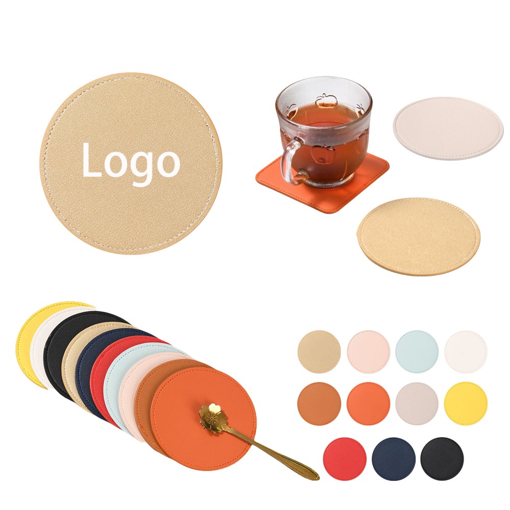 Nordic Faux Leather Coaster with Logo Nordic Faux Leather Coaster with Logo
