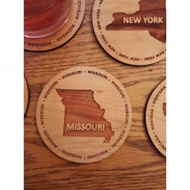 Logo Branded Hardwood State Coasters