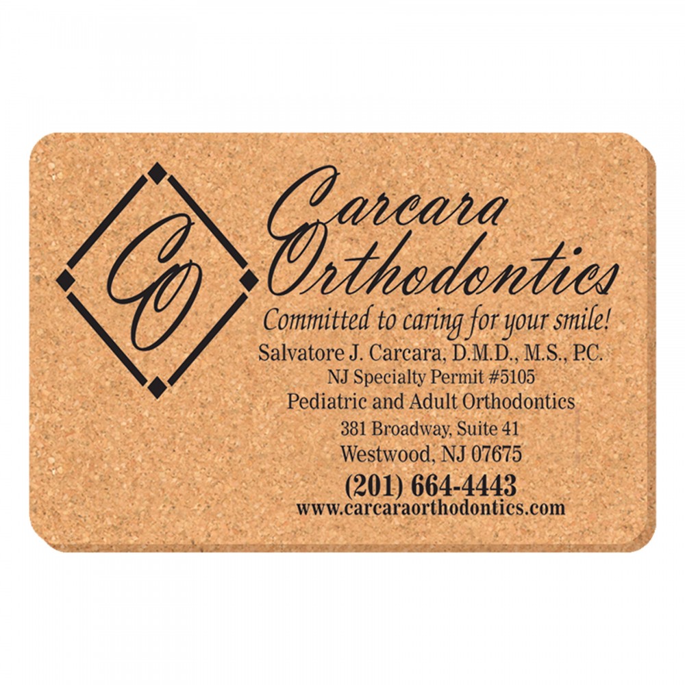 Promotional 4" X 6" Rectangle Solid Cork Coasters