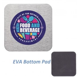 Promotional Stainless Steel Square Coaster w/Custom Logo & Cork Backing  Promotional Stainless Steel Square Coaster w/Custom Logo & Cork Backing